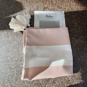 Pink and White Accent Pillow